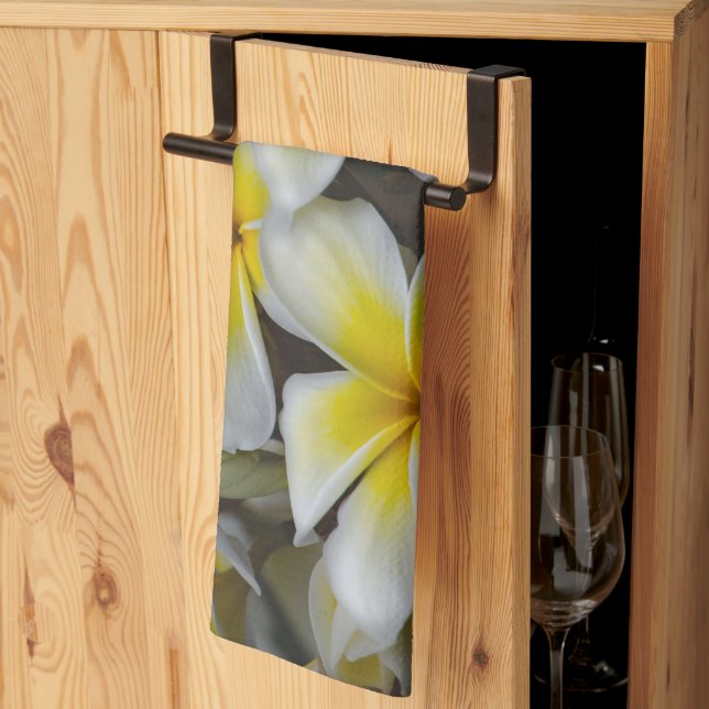 Linge De Cuisine Photographie florale, Fleur Plumeria Jaune (Pliage en tiers)