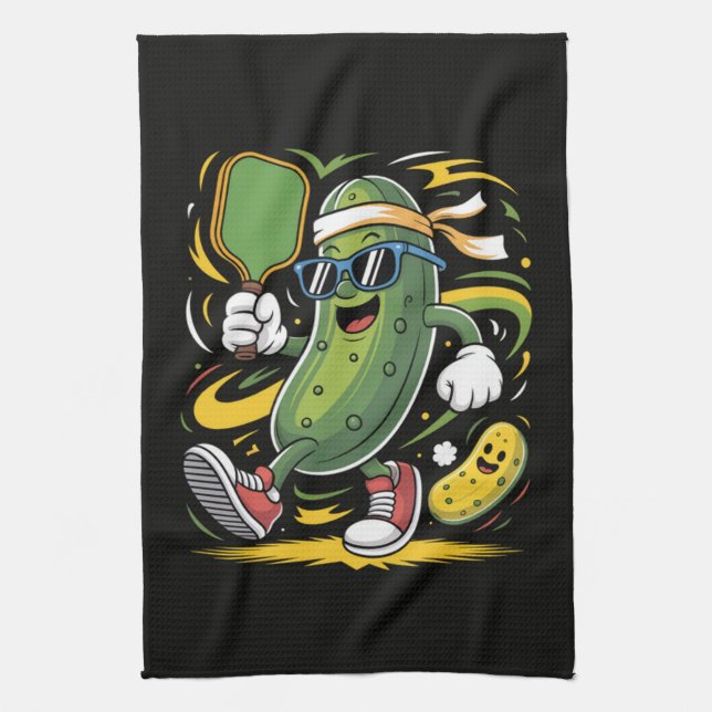 Linge De Cuisine Pickle Jouant au Pickleball (Vertical)