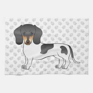 Linge De Cuisine Piebald Noir Et Tan Cheveux Courtes Dachshund & Pâ