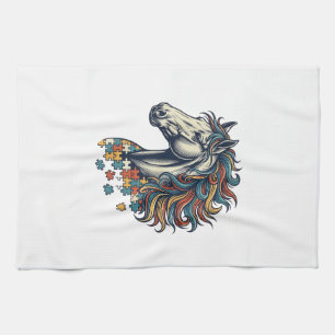 Linge De Cuisine Pièce de puzzle de cheval coloré T-Shirt gravure v