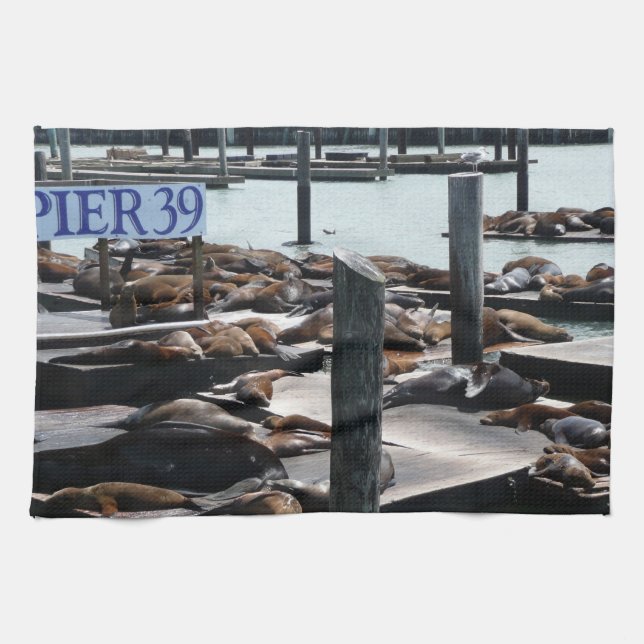 Linge De Cuisine Pier 39 Sea Lions (Horizontal)
