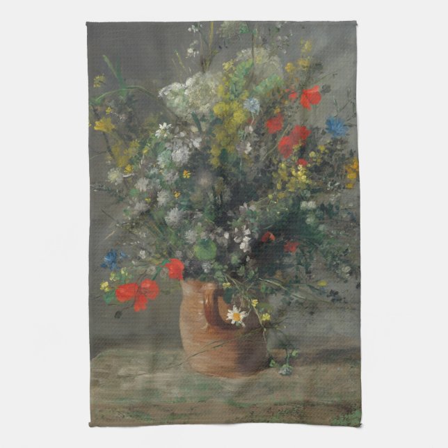Linge De Cuisine Pierre-Auguste Renoir - Fleurs dans un Vase 1866 (Vertical)