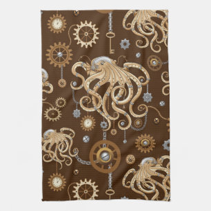 Linge De Cuisine Pieuvre Steampunk Rétro Fantastique Mécanique