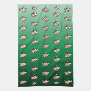 Linge De Cuisine Pig de Noël volant