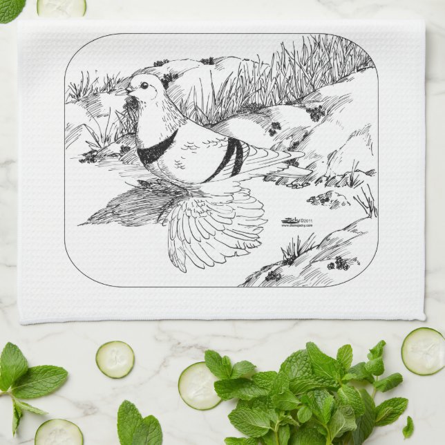 Linge De Cuisine Pigeon du croissant saxon 1973 (Plié)