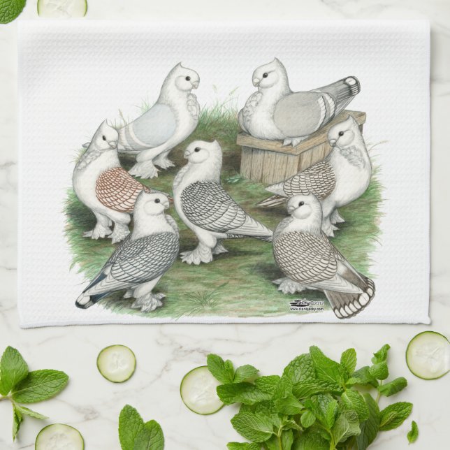 Linge De Cuisine Pigeons classiques de vrille (Plié)