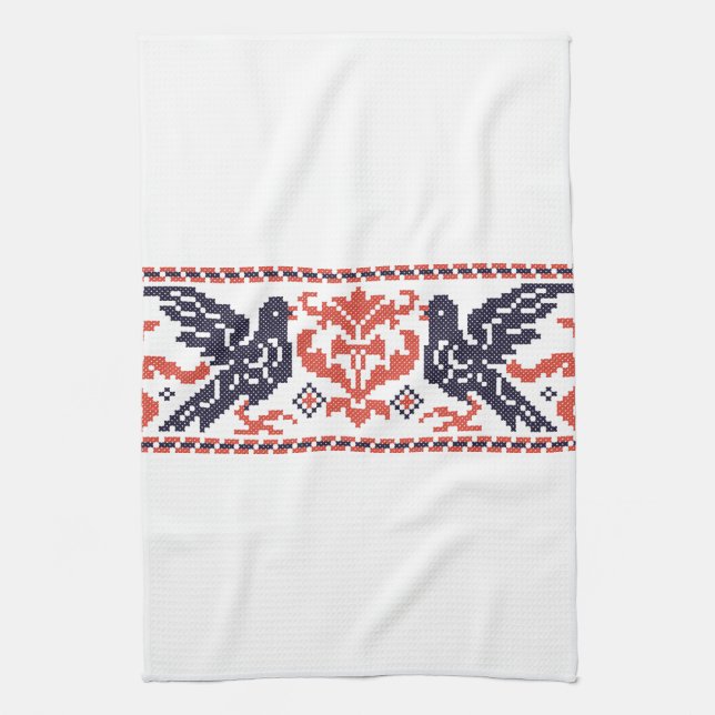 Linge De Cuisine Pigeons en couple (Vertical)