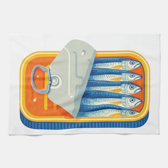 Linge De Cuisine Pilchards Design Kitchen Towel (Horizontal)