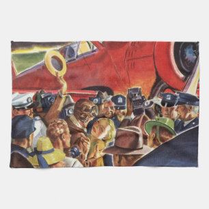 Linge De Cuisine Pilote d'avion à hélice unique vintage avec papara