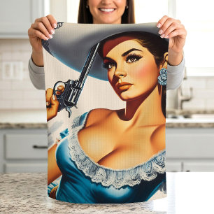 Linge De Cuisine Pin-up rétro Far West