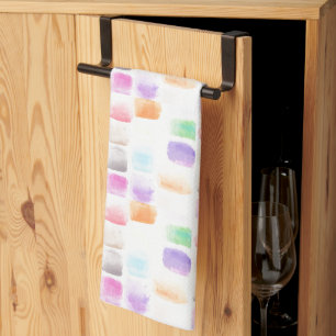 Linge De Cuisine Pinceau arc-en-ciel aquarelle Traits peints à la m