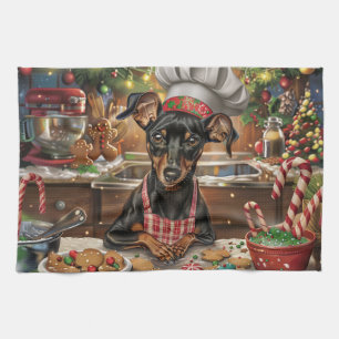 Linge De Cuisine Pincher Allemand Fête de Noël en Cuisine : Noël Fe