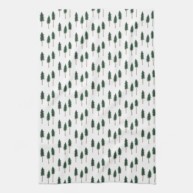 Linge De Cuisine Pine Trees Forêt Motif Simple (Vertical)
