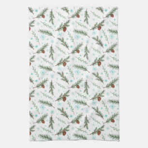 Linge De Cuisine Pinecones et Snowflakes