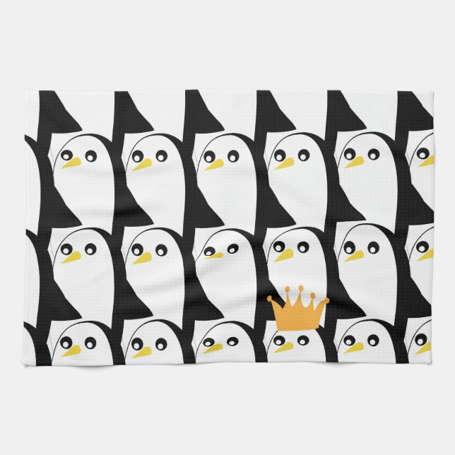 Linge De Cuisine Pingouin comique : noir blanc Vintage (Horizontal)
