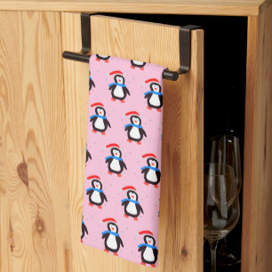 Linge De Cuisine Pingouin hivernal neige