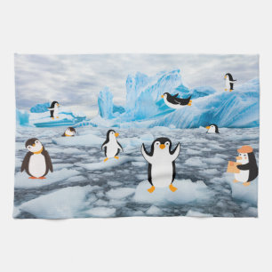 Linge De Cuisine pingouins mignons dans la glace de l'Antarctique