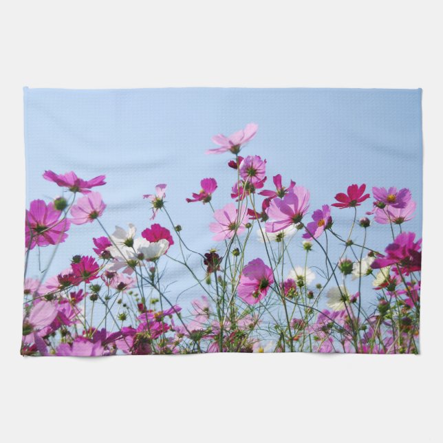 Linge De Cuisine Pink and Purple Flower Meadow Photo (Horizontal)