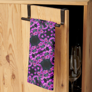 Linge De Cuisine Pink Autumn Aster Flowers Abstrait Art Motif
