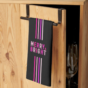 Linge De Cuisine Pink Black Noël