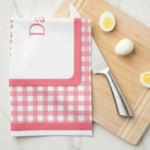 Linge De Cuisine Pink Check Floral Mothers Day