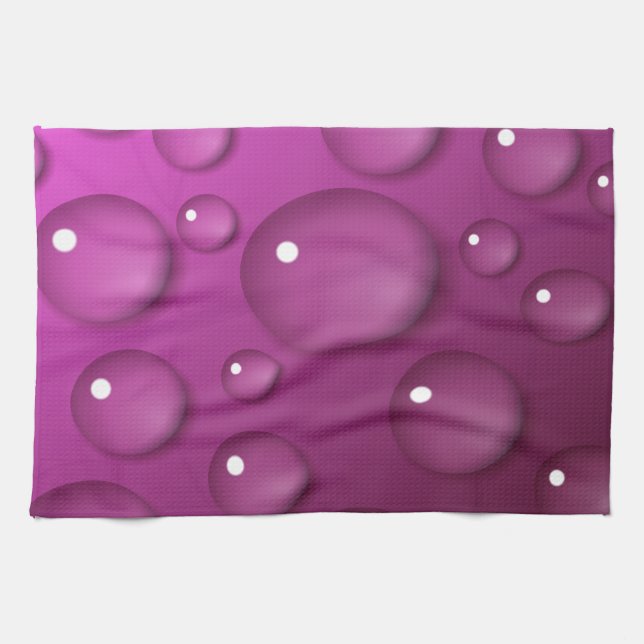 Linge De Cuisine Pink Water Drop (Horizontal)