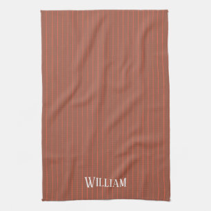 Linge De Cuisine Pinstripes orange