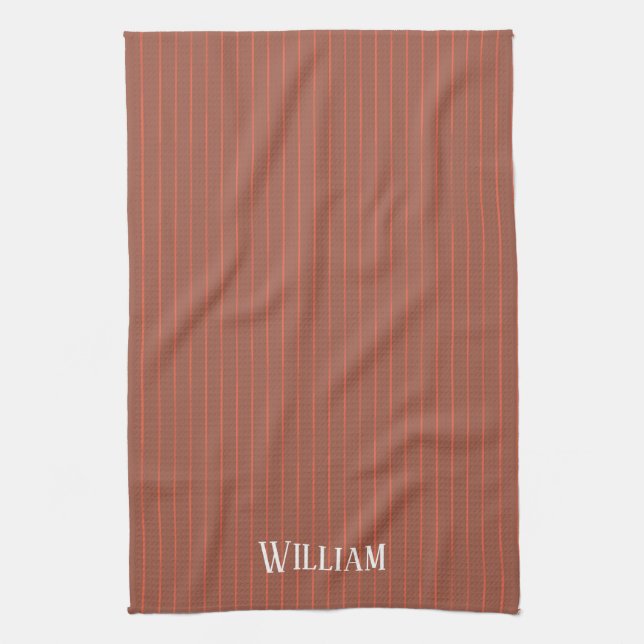Linge De Cuisine Pinstripes orange (Vertical)