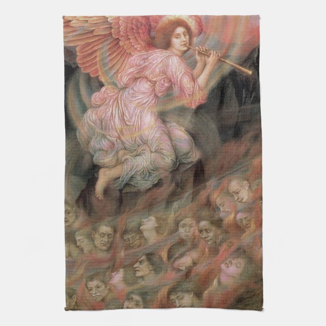 Linge De Cuisine Piping Angel aux âmes en enfer par Evelyn De Morga (Vertical)