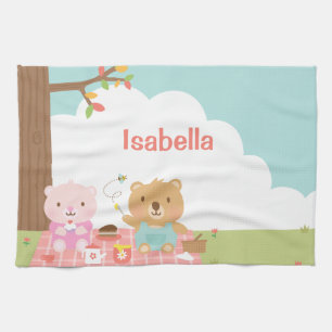 Linge De Cuisine Pique-nique en plein air avec un ours en peluche m