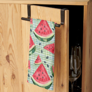 Linge De Cuisine Pique-nique Patch Watermelon - Aquarelle En vichy 