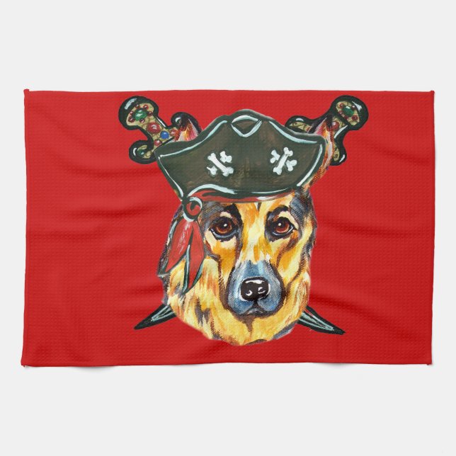 Linge De Cuisine Pirate berger allemand (Horizontal)