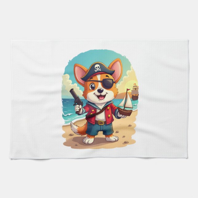 Linge De Cuisine Pirate Chien Berger Allemand (Horizontal)