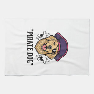 Linge De Cuisine Pirate Chien Gravure Vintage Dessin de T-Shirt_1