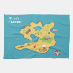 Linge De Cuisine Pirate Island Adventure Carte Des Trésors Pour Gar