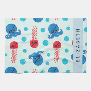 Linge De Cuisine Pirate Octopus, Pirate Jellfish, Mer, Votre Nom
