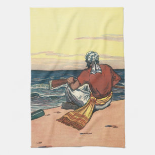 Linge De Cuisine Pirates Vintage, Naufragés sur une Île Déserte