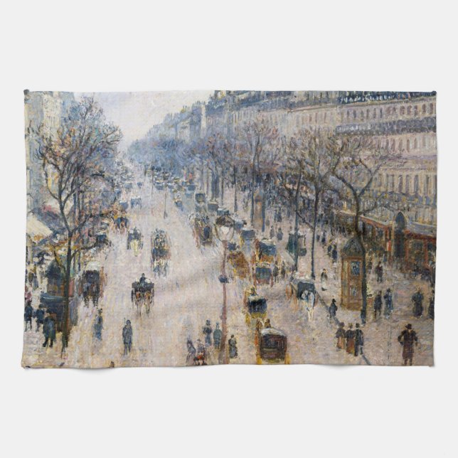 Linge De Cuisine Pissarro - Boulevard Montmartre, Matin d'hiver (Horizontal)