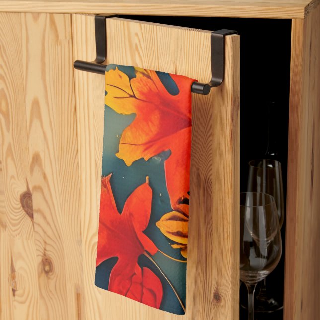 Linge De Cuisine Pittoresque Rustique Feuille d'érable d'automne (Pliage en tiers)