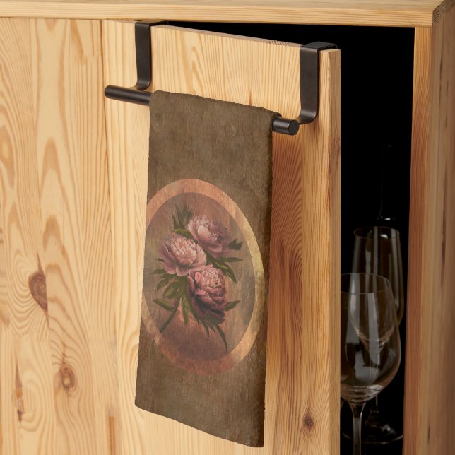 Linge De Cuisine Pivoines (Pliage en tiers)