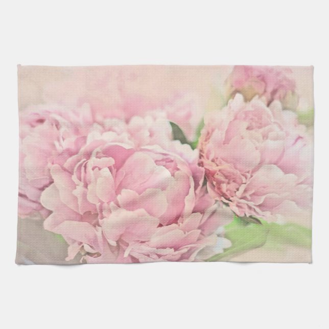 Linge De Cuisine Pivoines roses (Horizontal)