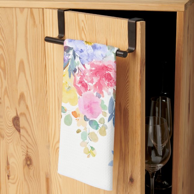Linge De Cuisine PixDezines Aquarelle été Floral (Pliage en tiers)