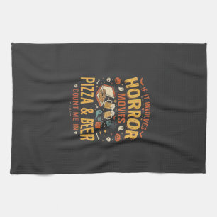 Linge De Cuisine Pizza Bière Films d'Horreur Design Halloween_1