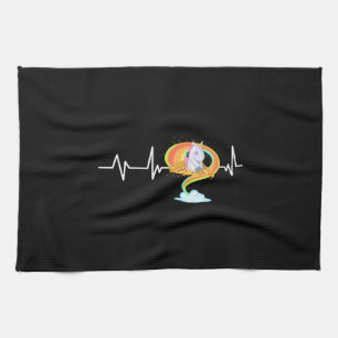 Linge De Cuisine Pizza Licorne Battement de coeur Licorne Cadeau Pi