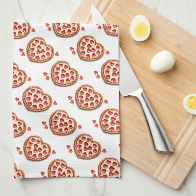 Linge De Cuisine Pizza Lover Pattern  (Quart Plié)