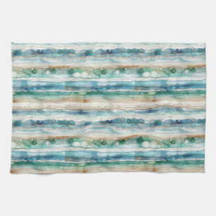 Linge De Cuisine Plage artistique abstrait encre rayures tricot gau