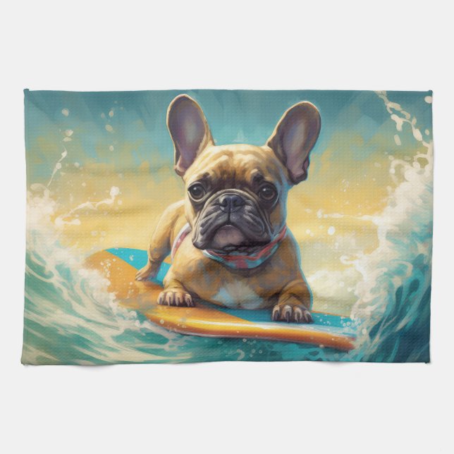 Linge De Cuisine Plage de Bulldog (Horizontal)
