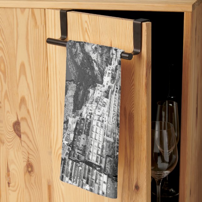 Linge De Cuisine Plage de Positano Marina Grande 1 - BW (Pliage en tiers)