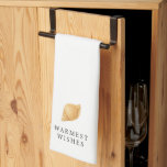 Linge De Cuisine Plage Warmest Warmest moderne Noël<br><div class="desc">Serviette de cuisine moderne de Noël avec un design simple et amusant avec un coquillage avec l'accueil "Wiscis les plus chauds".</div>