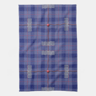 Linge De Cuisine Plaid bleu ciel